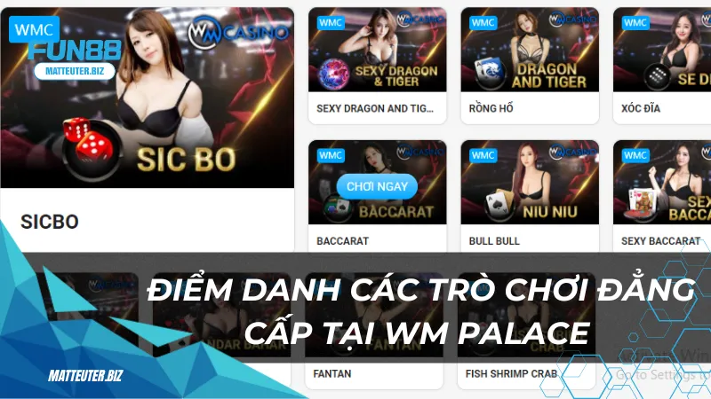 WM Palace - Thiên đường giải trí dành cho game thủ tại nhà 2 Điểm danh các trò chơi đẳng cấp mà WM Palace cung cấp