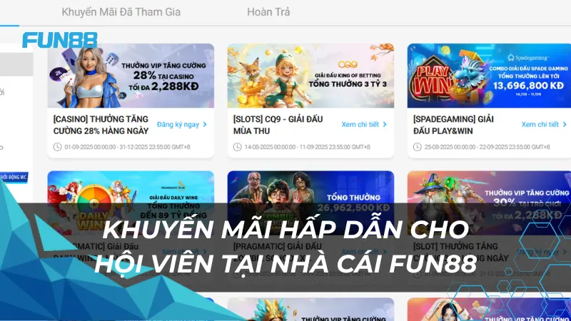 Fun88 - Địa Chỉ Cá Cược Trực Tuyến Uy Tín Hàng Đầu 2025 5 Khuyến mãi hấp dẫn cho hội viên tại nhà cái Fun88